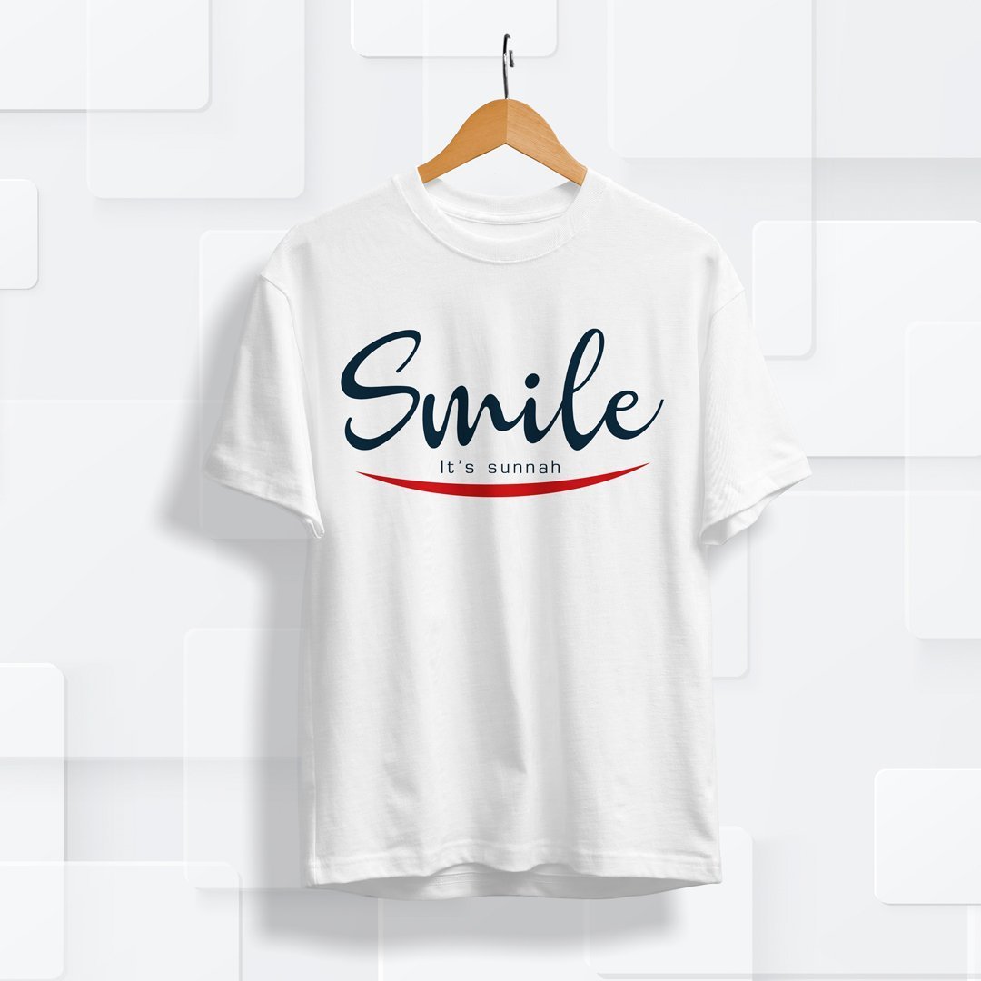 woo_product_4810_6ab2000fe7ad6.jpg Smile - It's Sunnah | Printed T-Shirt - Image 1