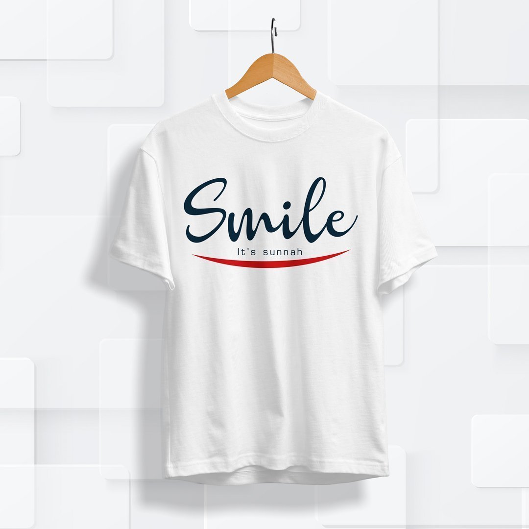 woo_product_8884_6a9e54ade140b.jpg Smile - It's Sunnah | Printed T-Shirt - Image 1